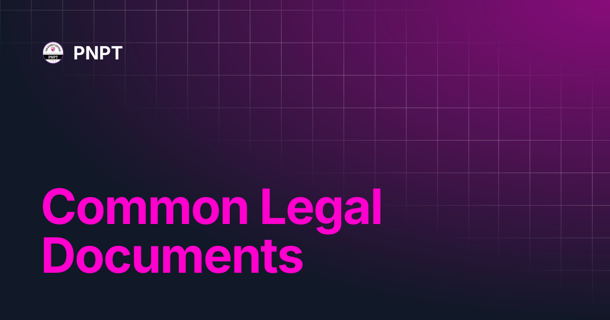 Common Legal Documents | PNPT